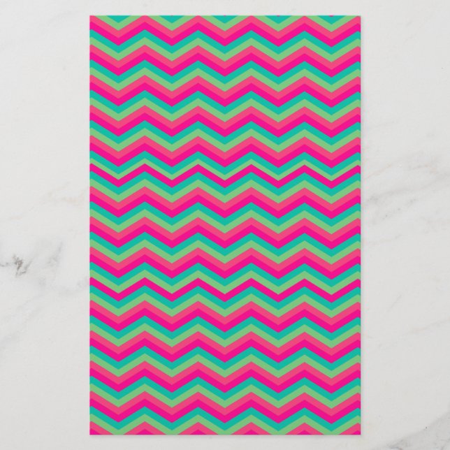 retro chevron pattern zig zag stationery (Front)