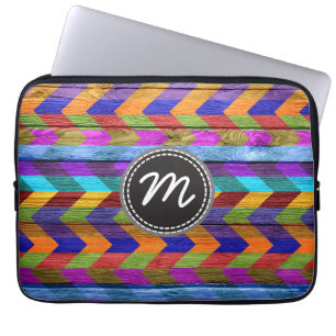 Retro chevron pattern zigzag #8 laptop sleeve