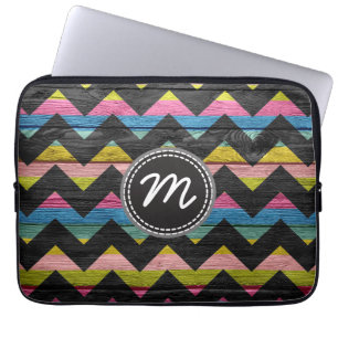 Retro chevron pattern zigzag #9 laptop sleeve