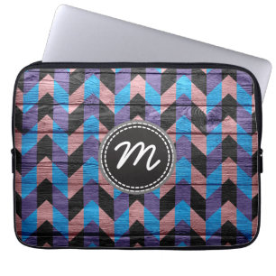 Retro chevron pattern zigzag laptop sleeve