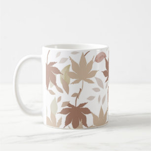 Retro Chic Brown Beige Maple Leaves Cosy Autumn Coffee Mug