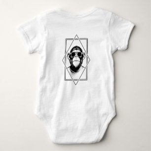 Retro-Chic Chimp Diamond – Geometry Meets Attitude Baby Bodysuit