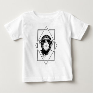 Retro-Chic Chimp Diamond – Geometry Meets Attitude Baby T-Shirt