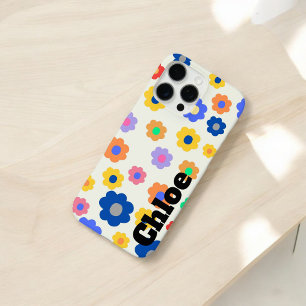 Retro Chic Colourful Floral Pattern Whimsical iPhone 16 Pro Max Case