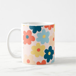 Retro Chic Colourful Floral Vibrant Y2K Inspired Coffee Mug