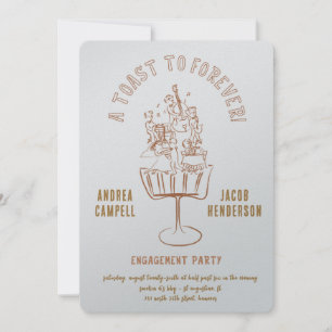 Retro Chic Engagement Party Invitation