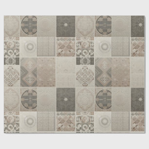 Retro Chic Geometric Elegant Tribal Pattern  Wrapping Paper
