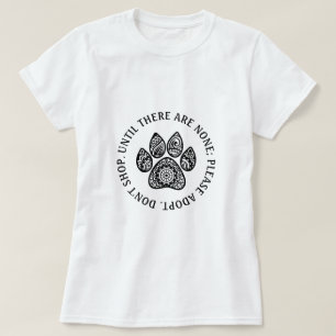 Retro Chic Mandala Paw Print Pet Adoption White T-Shirt