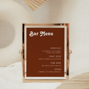 Retro Chic Modern Bar Menu Photo Print