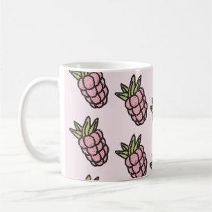 Retro Chic Pink Pineapple Funky Y2K Fruit Design Coffee Mug