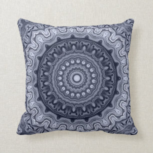 Retro Chic Pretty blue marbled persian arabic look Cushion