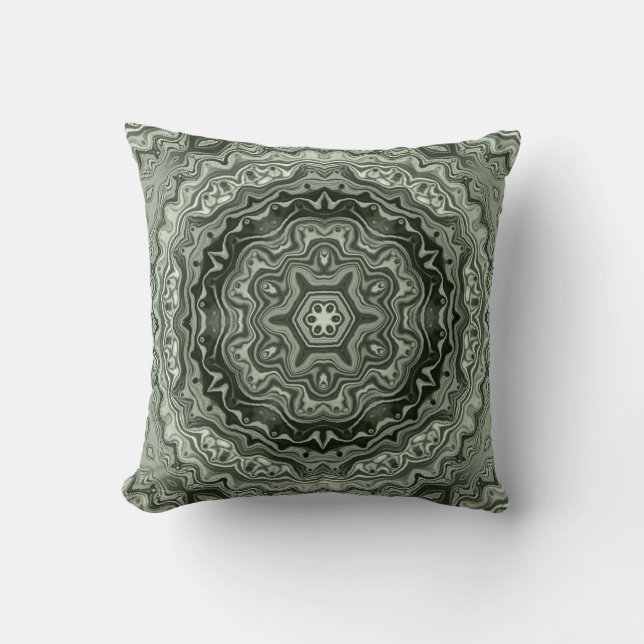 Retro Chic Pretty persian mandala flower marbled  Cushion (Front)