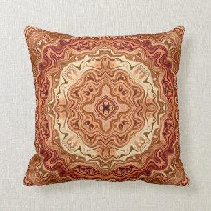 Retro Chic Pretty skin Floral persian mandala girl Cushion