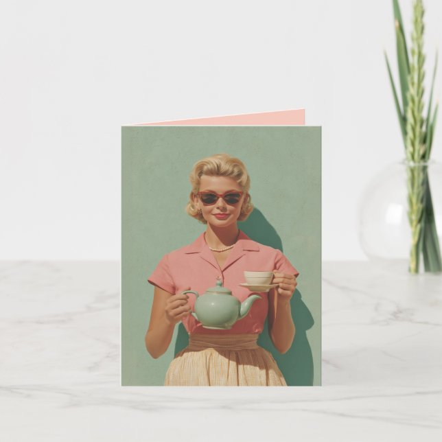 Retro Chic Tea Party Invitation (Front)