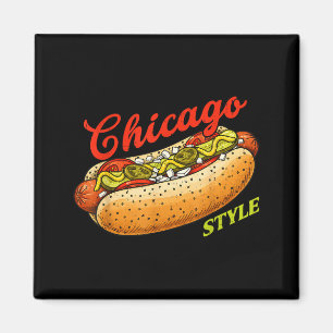 Retro Chicago Hot Dog Hotdog Tourist Summer Souven Magnet