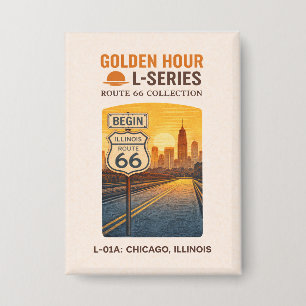 Retro Chicago Illinois Route 66 Start Landmark