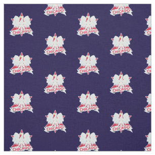 Retro Chicago Polish White Eagle Star Fabric