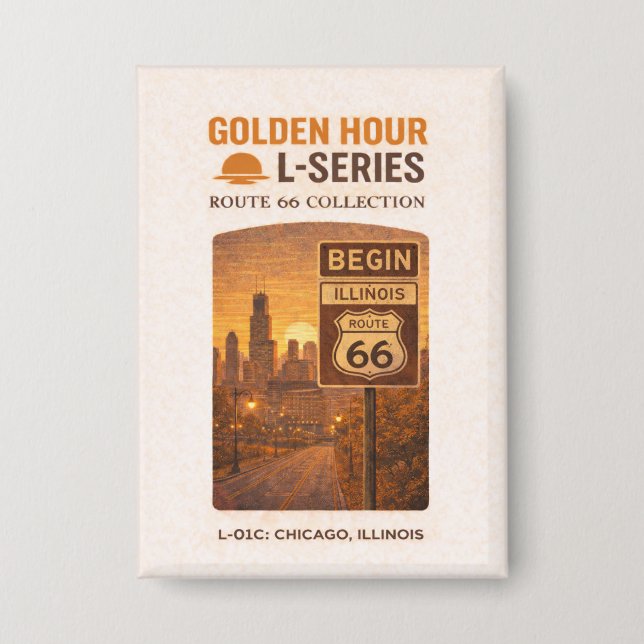 Retro Chicago Route 66 Start Landmark Art (Front)