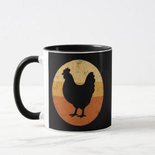 Retro Chicken Badge Shirt – Vintage Farmhouse Mug