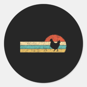 Retro Chicken Design Chicken Farmer Vintage Farm H Classic Round Sticker