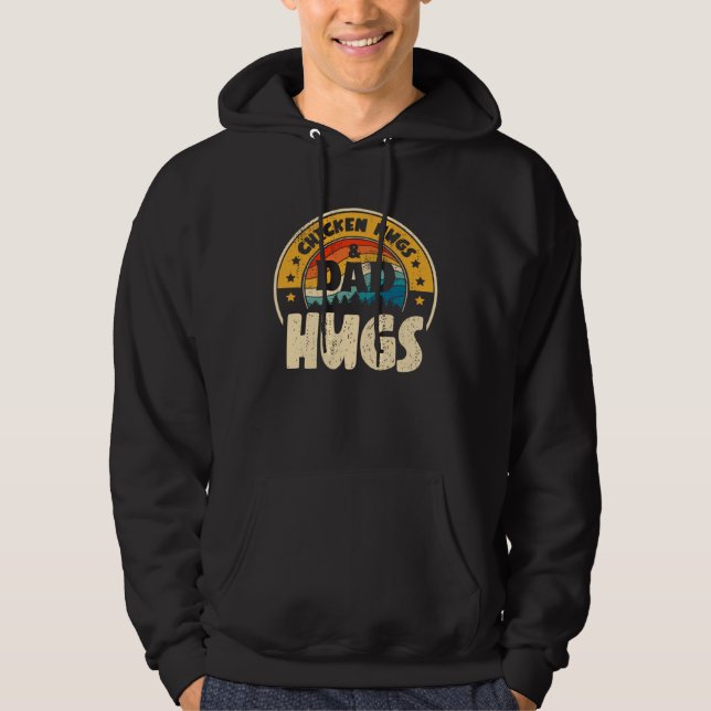 Retro Chicken Nugs Nuggets Foodies  Dad Hugs Hoodie (Front)