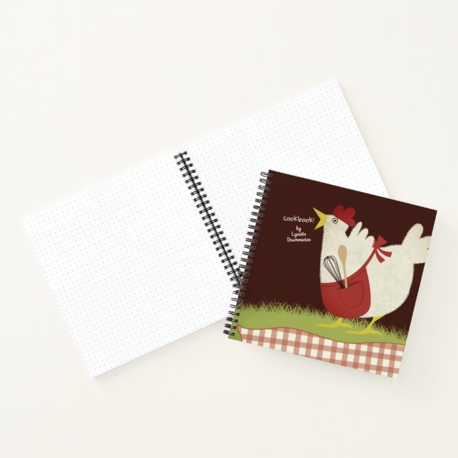 Retro chicken personal cookbook recipe notebook (Inside)