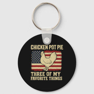 Retro Chicken Pot Pie Three Of My Favourite Things Key Ring