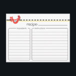 Retro Chicken Recipe Card<br><div class="desc">Why did the chicken cross the road? To get away from the cook! This fun retro recipe card is perfect for any cook or start the bride off right with a collection of recipes from all her shower guests. Include this recipe card in the bridal shower invitation.</div>