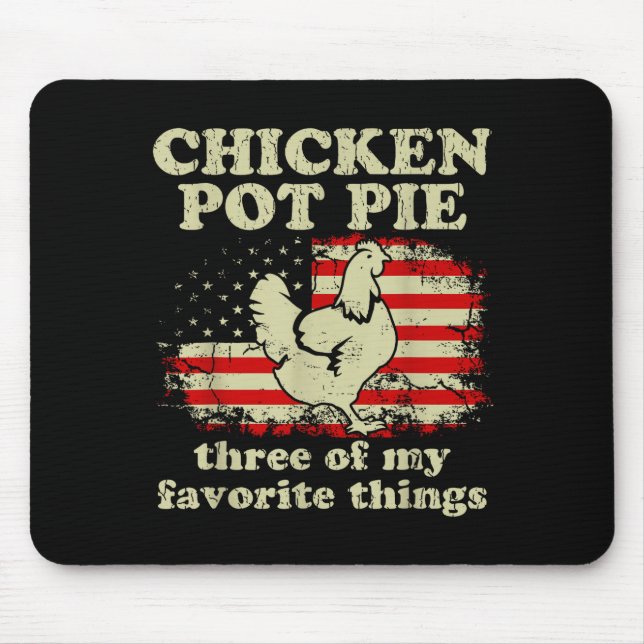Retro Chicken T E Three Of My Favorite Things Funn Mouse Pad (Front)