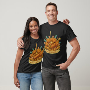 Retro Chicken & Waffle Diner Logo T-Shirt