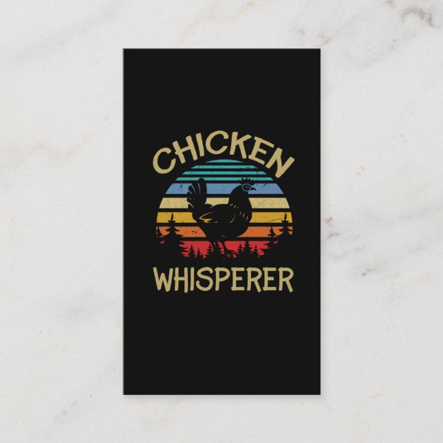 retro chicken whisperer funny hen poultry farmer business card (Front)