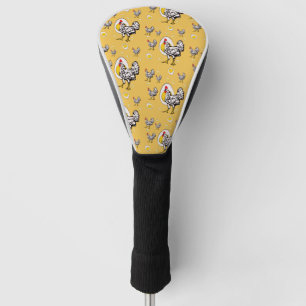 Retro Chickens Golf Head Cover