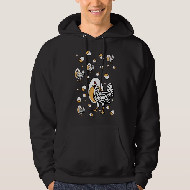 Retro Chickens   Hoodie (Front)