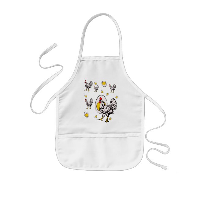 Retro Chickens Kids Apron (Front)