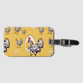 Retro Chickens Luggage Tag