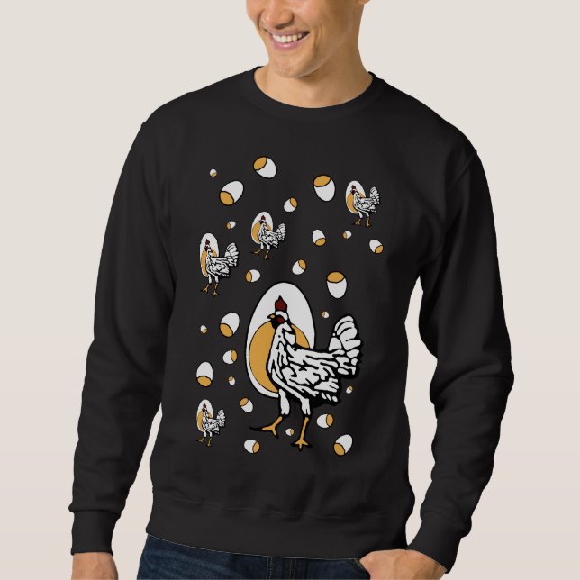 Retro Chickens   Sweatshirt (Front)