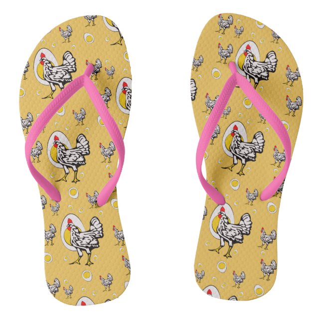 Retro Chickens Thongs (Footbed)