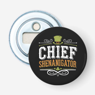 Retro Chief Shenanigator Lucky Leprechaun Hat Bottle Opener