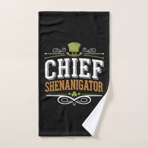 Retro Chief Shenanigator Lucky Leprechaun Hat Hand Towel