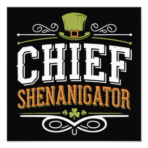 Retro Chief Shenanigator Lucky Leprechaun Hat  Photo Print