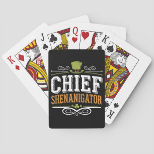 Retro Chief Shenanigator Lucky Leprechaun Hat Playing Cards