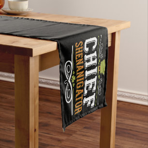Retro Chief Shenanigator Lucky Leprechaun Hat Short Table Runner