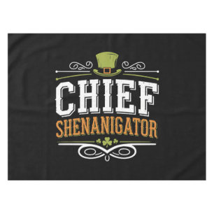 Retro Chief Shenanigator Lucky Leprechaun Hat Tablecloth