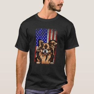 Retro Chihuahua 4th July American USA Flag Dog   T-Shirt