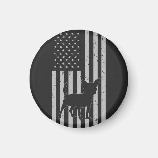 Retro Chihuahua American Flag Dog Dad Dog Mum      Magnet