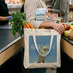 Retro Chihuahua Blue Sky Aesthetic Dog Mum Gift Large Tote Bag