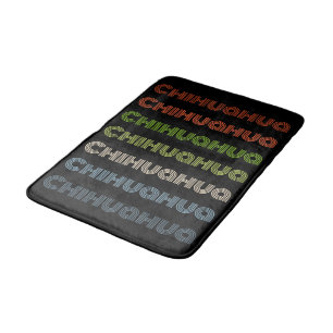 Retro "Chihuahua" Colourful Striped Design Bath Mat