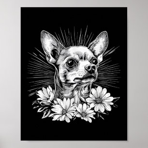 Retro Chihuahua Dog Lover Tattoo Style _1  Poster