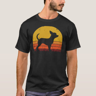 Retro Chihuahua Dog Mum Dog Dad Vintage Sunset T-Shirt