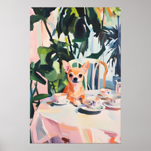 Retro Chihuahua Poster, Chihuahua Oil Painting Poster